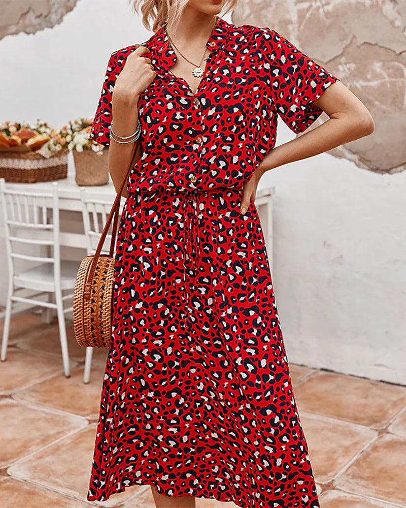 Theia - Kurzes Kleid mit V-Ausschnitt und Polka Dots für Damen