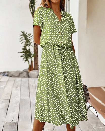 Theia - Kurzes Kleid mit V-Ausschnitt und Polka Dots für Damen