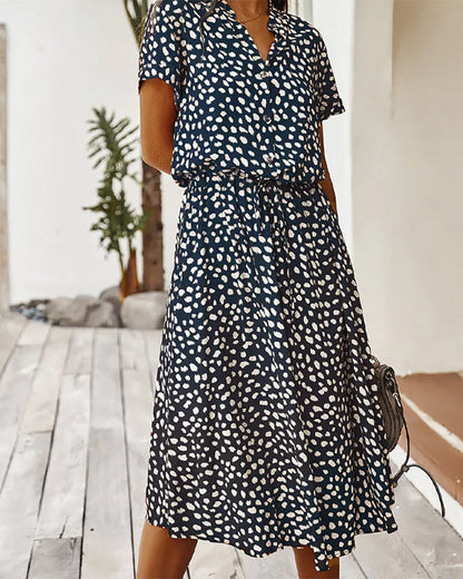 Theia - Kurzes Kleid mit V-Ausschnitt und Polka Dots für Damen