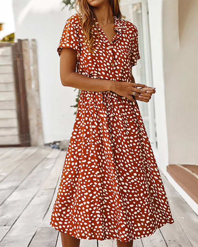 Theia - Kurzes Kleid mit V-Ausschnitt und Polka Dots für Damen