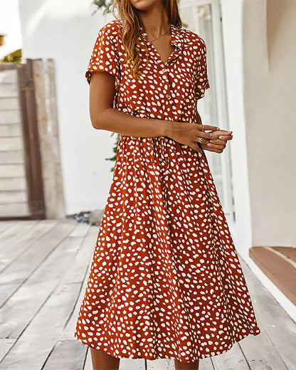 Theia - Kurzes Kleid mit V-Ausschnitt und Polka Dots für Damen