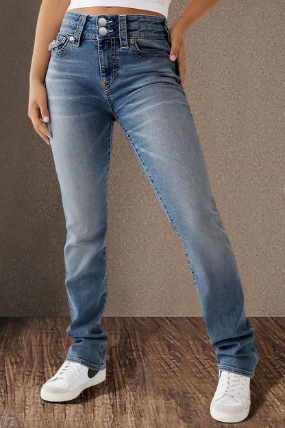 Kalyps - Jeans - Klassiker - Hellblau Denim, Vielseitigs Design - Alltagstauglich für Damen