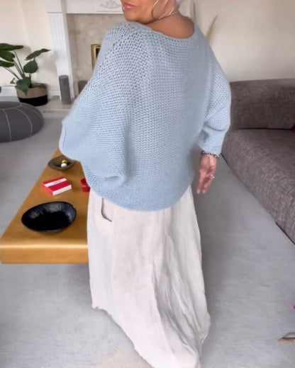 Xylia - Modischer Strickpulli mit V-Ausschnitt für Damen