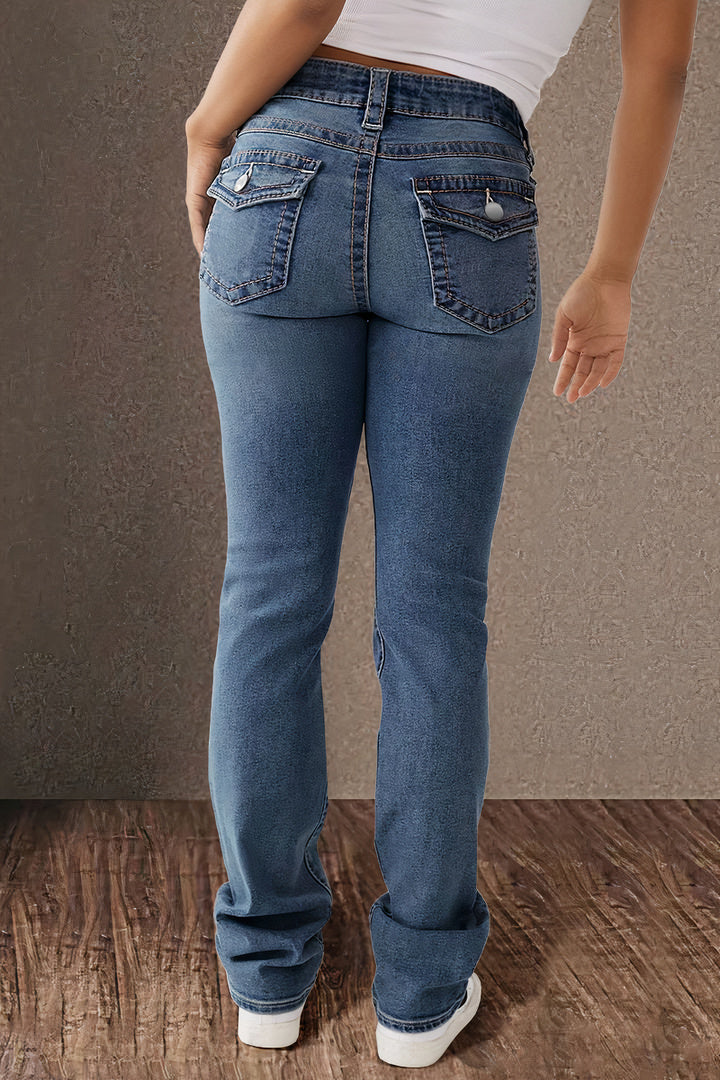 Kalyps - Jeans - Klassiker - Hellblau Denim, Vielseitigs Design - Alltagstauglich für Damen