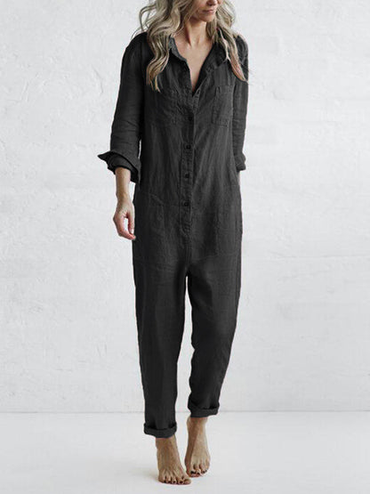 Rhiannon - Lässiger langärmeliger Jumpsuit - Lässig - Vielseitiges Design - Alltagstauglich für Damen