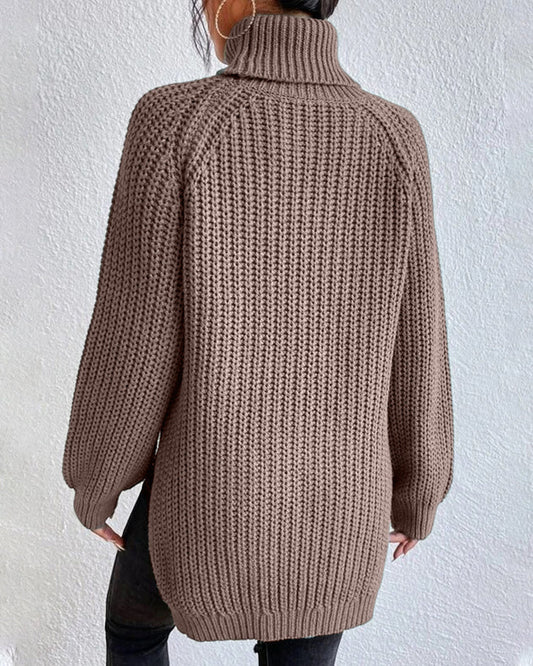 Lässiger Baumwoll-Rollkragenpullover für Damen | Perfekt für den Alltag