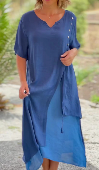 Robena - Freizeitkleid mit V-Ausschnitt für Damen