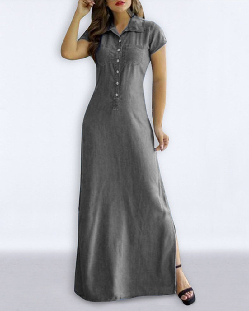 Tenzin - Maxikleid - Schick/Elegant - Denim/Vielseitigs Design - Alltagstauglich für Damen