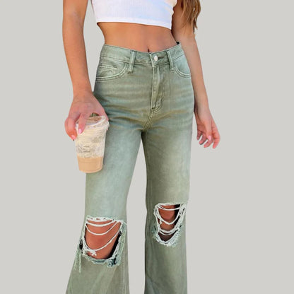 Lässige Destroyed Flared Jeans | Perfekt für den Alltag für Damen