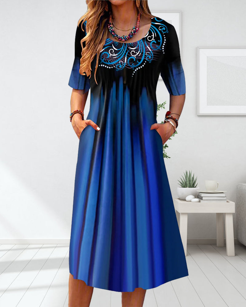 Fionna - Kleid - Elegant - Blau / Luxuriöses Material - Alltagstauglich für Damen