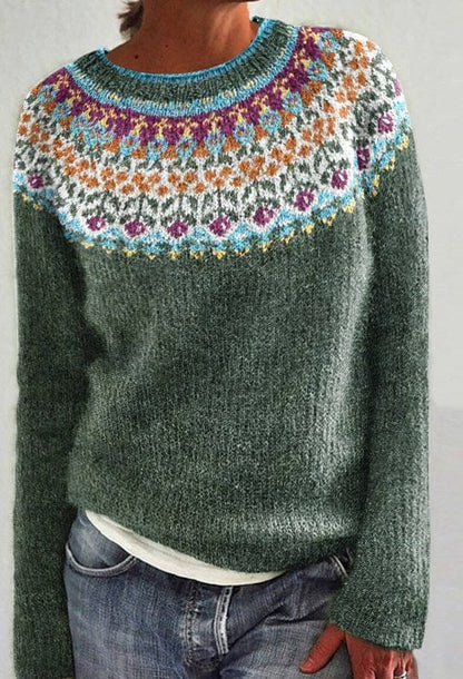 Zariah - Eleganter Tribal-Pullover mit Blumenmuster für Damen