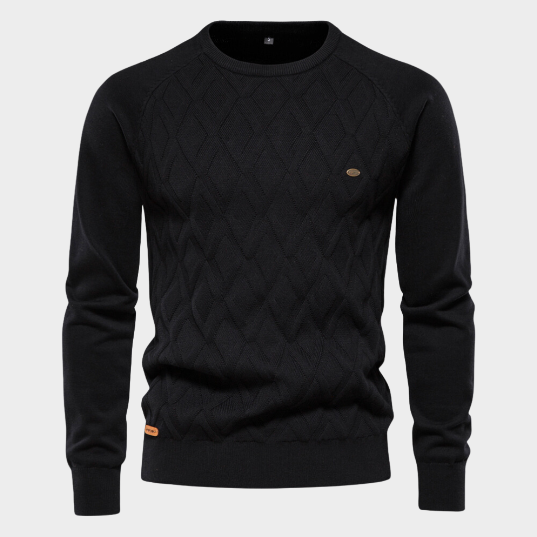 Bequemer Gestepper Rundhals Pullover für Herren | Ideal für Herbst/Winter