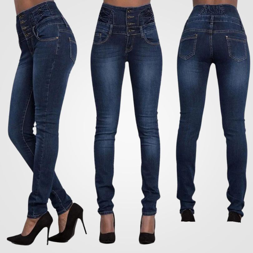 Beatrix - Bequeme Denim-Jeans mit hoher Taille für Damen