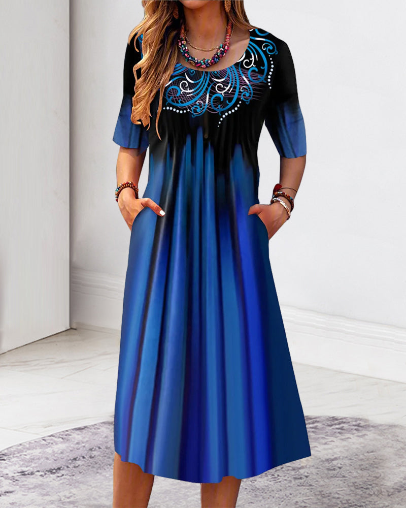 Fionna - Kleid - Elegant - Blau / Luxuriöses Material - Alltagstauglich für Damen