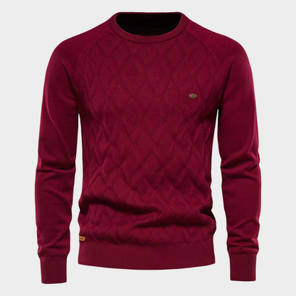 Bequemer Gestepper Rundhals Pullover für Herren | Ideal für Herbst/Winter