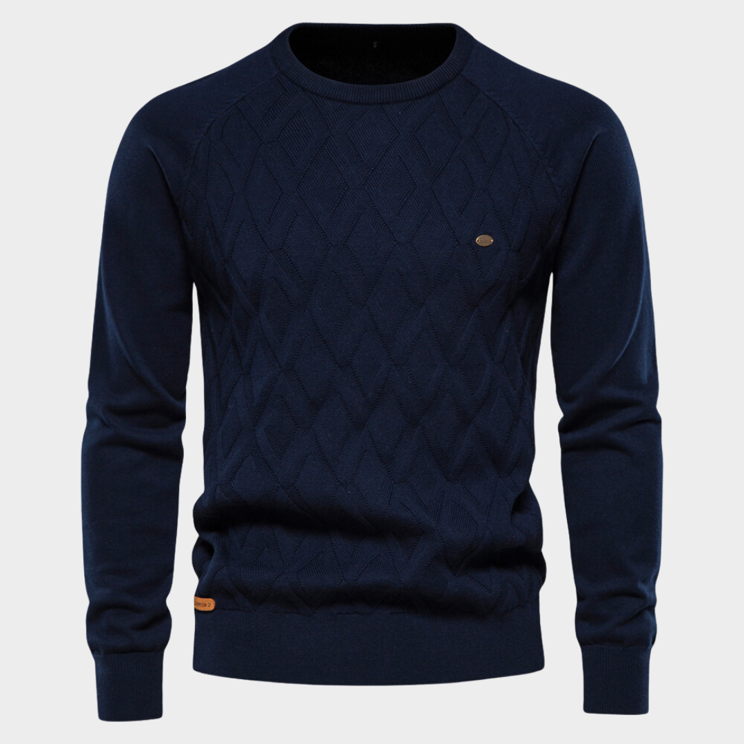 Bequemer Gestepper Rundhals Pullover für Herren | Ideal für Herbst/Winter