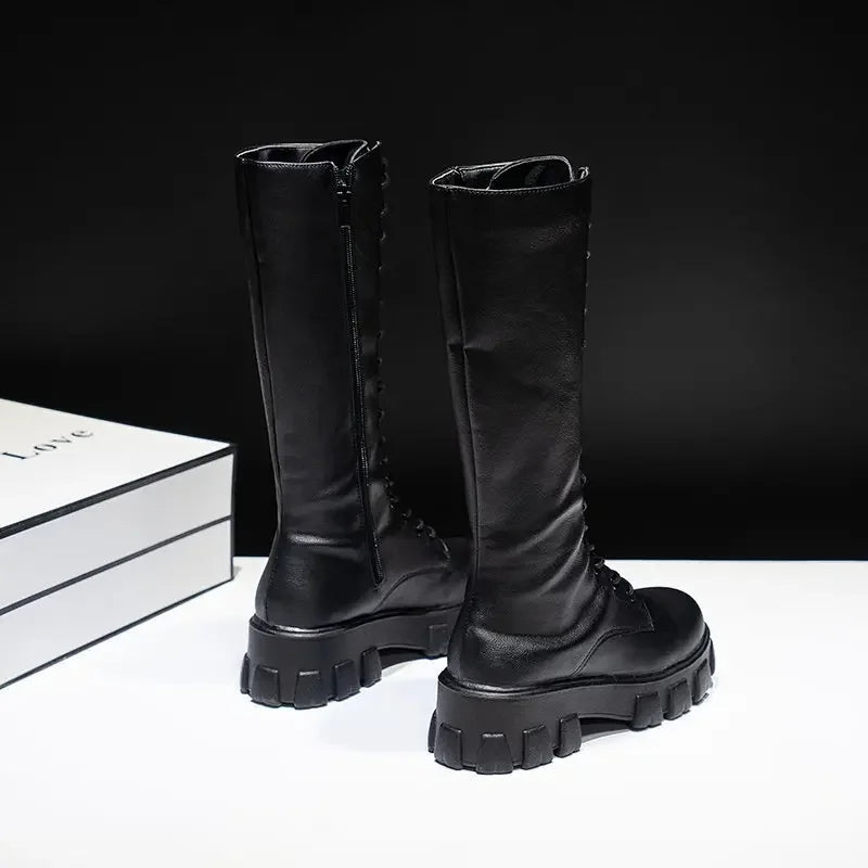 Stilvolle Veganer Leder Cowboy Overknee Stiefel mit Absatz für Damen | Ideal für Herbst/Winter