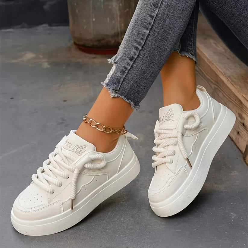 Lässige Einfarbige Sneakers für Damen | Perfekt für Alltag