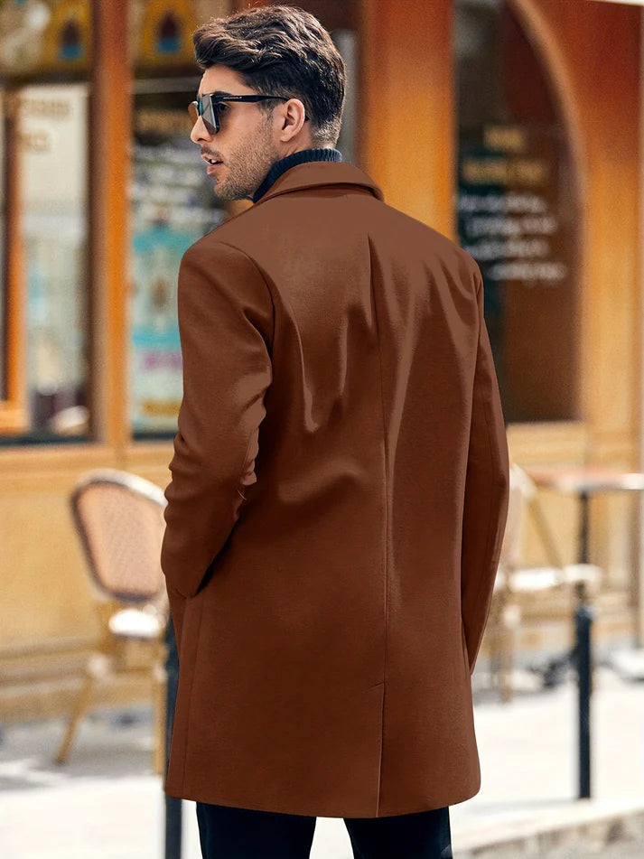 Casual Mittellanger Knopf-Runter Trenchcoat Für Herren | Perfekt für Casual Days