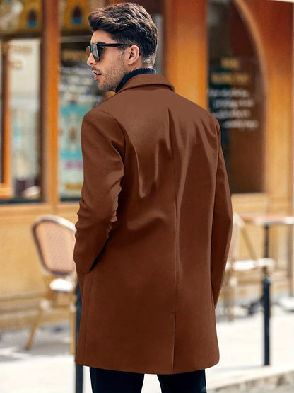 Casual Mittellanger Knopf-Runter Trenchcoat Für Herren | Perfekt für Casual Days