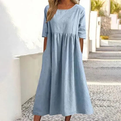 Caitlin - Midikleid Lässige - Formaler Stil - Komfortabel - Atmungsaktiv - Frühling/Sommer für Damen