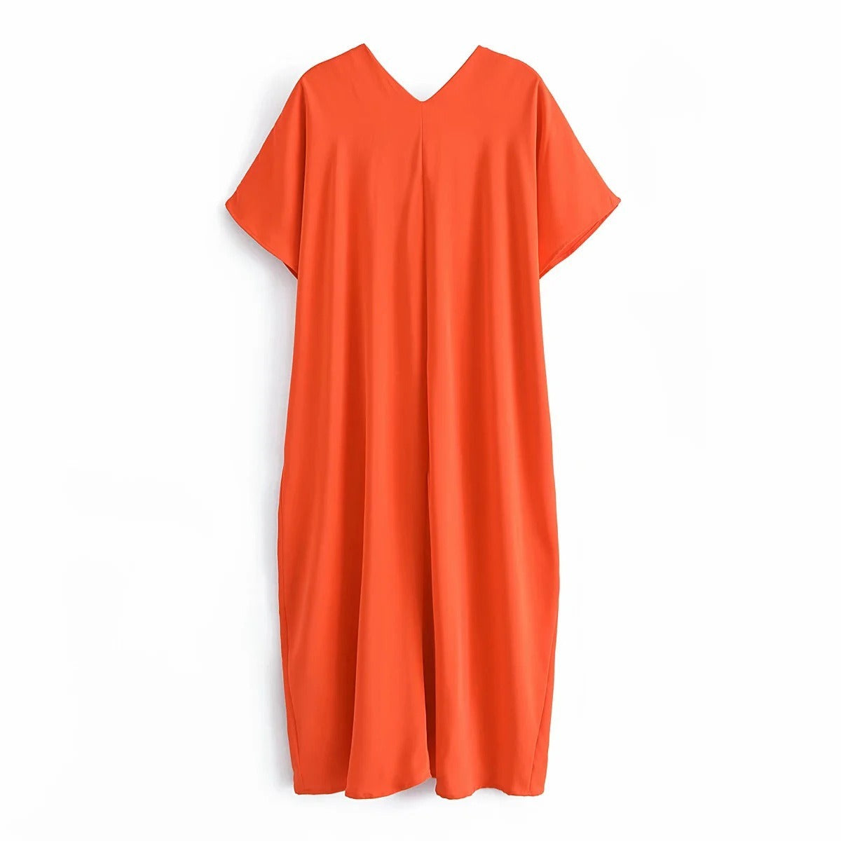 Hyloris - Kleid - Elegant - Orange Satin - Ideal für Party für Damen