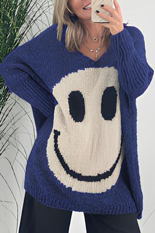 Shang - Eleganter Smiley-Langarmpullover für Damen