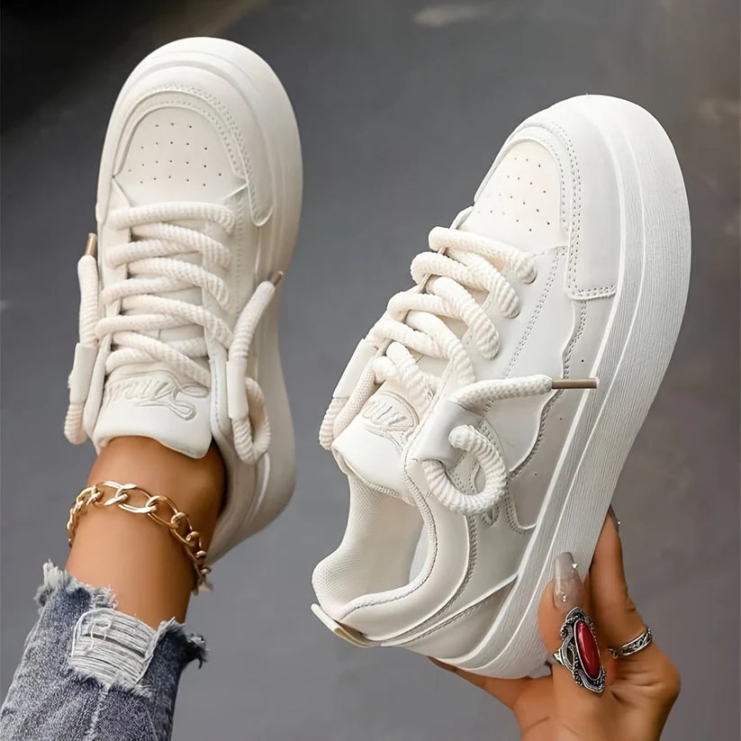 Lässige Einfarbige Sneakers für Damen | Perfekt für Alltag