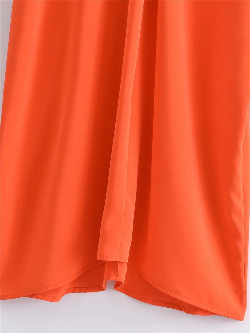 Hyloris - Kleid - Elegant - Orange Satin - Ideal für Party für Damen