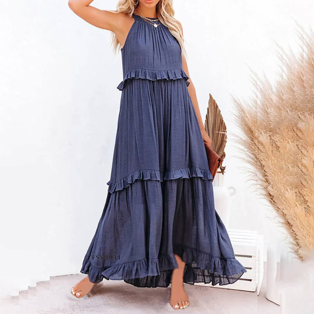 Helene - Stilvolles Langes Kleid - Boho - Leinen - Für verschiedene Zwecke für Damen