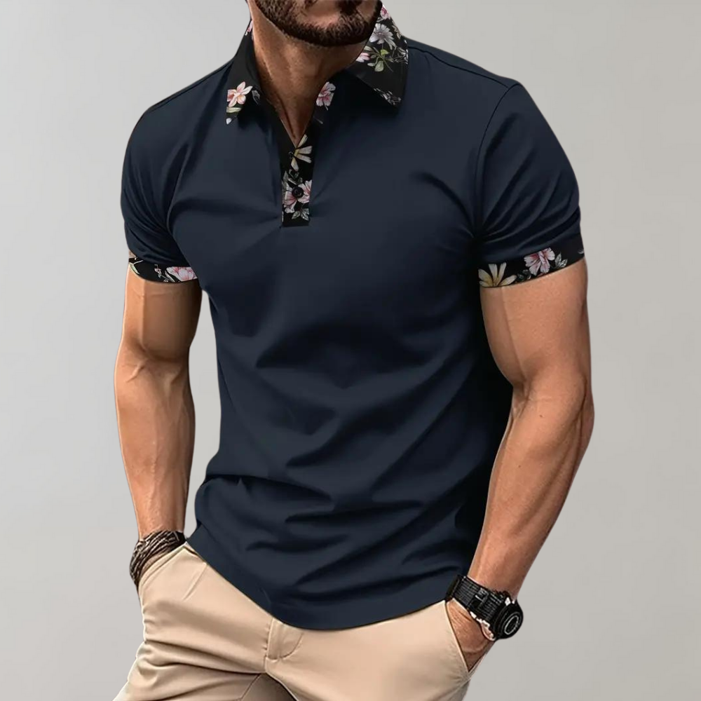 Andre - Poloshirt mit geblümtem Futter für Herren