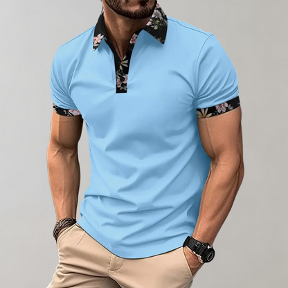 Sione - Poloshirt - Schick - Florals Futter/Höchleistigsstoff - Alltagstauglich für Herren