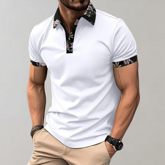 Sione - Poloshirt - Schick - Florals Futter/Höchleistigsstoff - Alltagstauglich für Herren