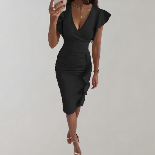 Luzie - Elegantes Bodycon-Kleid mit Rüschen für Damen