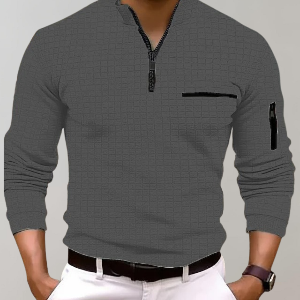 Otis - Herren-Poloshirt - Elegant - Formaler Stil mit Verschluss - Alltagstauglich