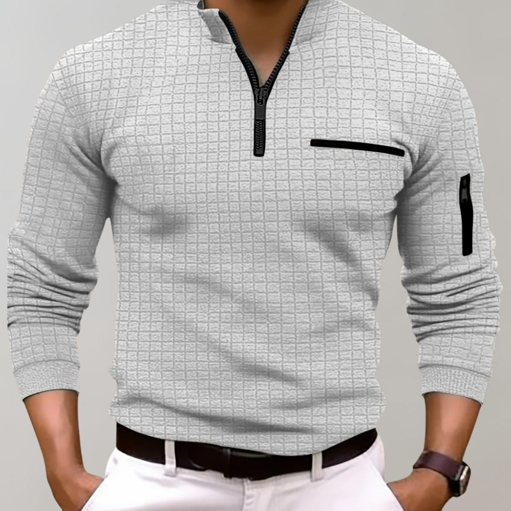 Otis - Herren-Poloshirt - Elegant - Formaler Stil mit Verschluss - Alltagstauglich