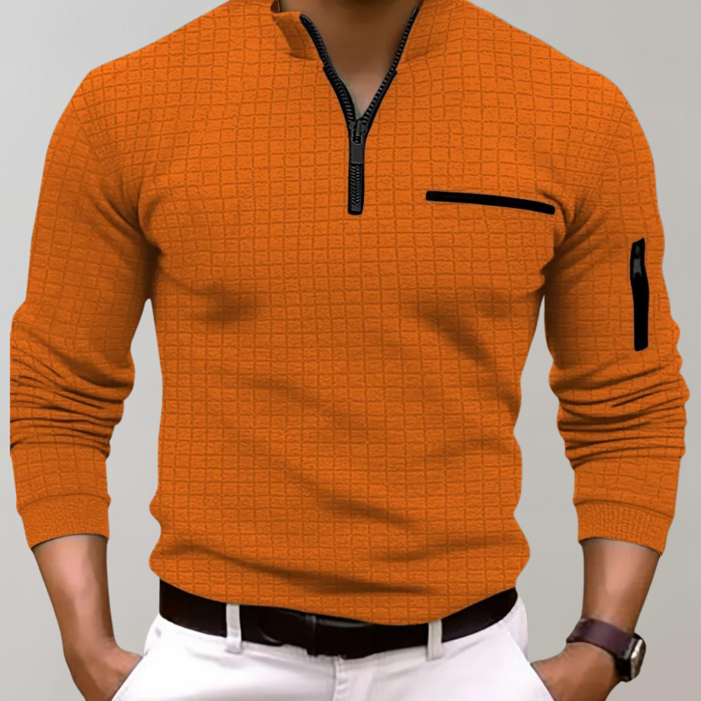 Otis - Herren-Poloshirt - Elegant - Formaler Stil mit Verschluss - Alltagstauglich