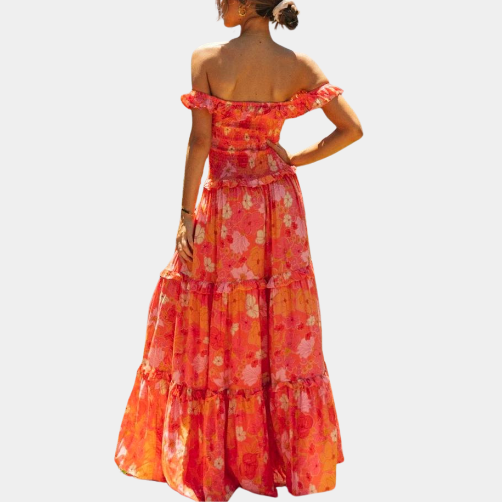 Quentin - Maxi Dress - Elegant - Mixed Orange Luxuriöses Material - Formelli Anläss für Damen