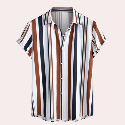 Georg - Polo - Lässig - Braun gestreift / Saisonale Kollektion / Vielseitigs Design - Ideal für Summer für Herren