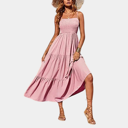 Liliana - Lässig midi-kleid in een gelaagde look für Damen