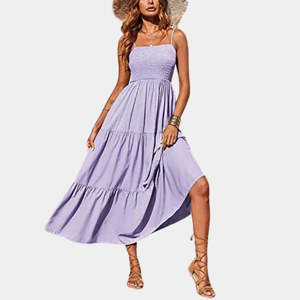 Liliana - Lässig midi-kleid in een gelaagde look für Damen