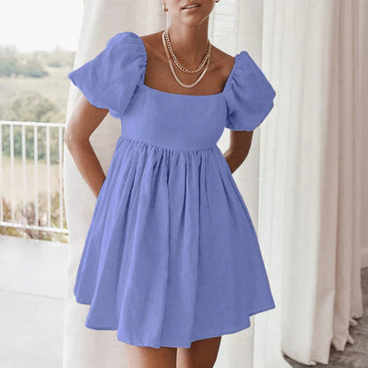 Elyria - Kurzes Vintage-Kleid mit Puffärmeln für Damen