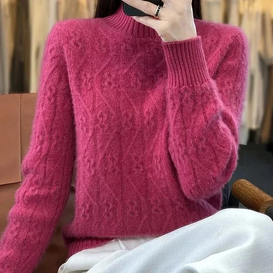 Weinlese Zopfmuster Strickpullover für Damen | Perfekt für alle Jahreszeiten