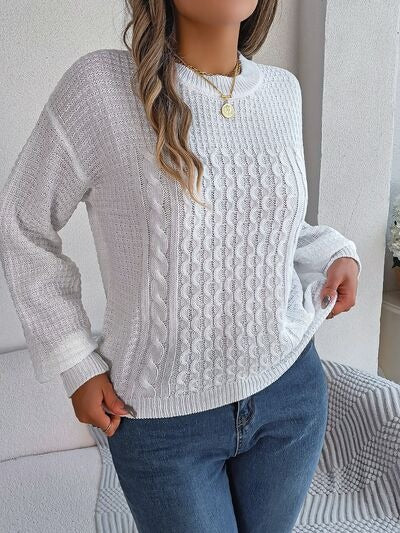 Eleganter Strick-Pulli Mit Zopfmuster Und Perle für Damen | Perfekt für Alle Jahreszeiten