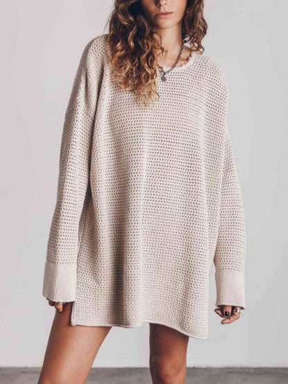 Altmodisch Iibergröss Pullover Mit Schlitz für Damen | Ideal für alle Jahreszeiten