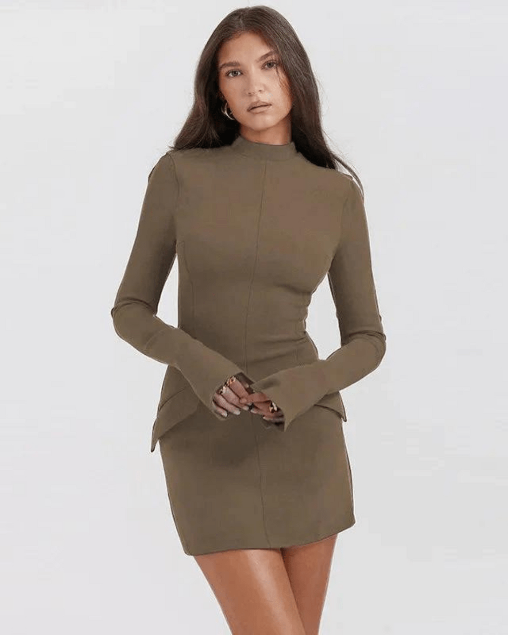 Blanka - Elegantes Cargo-Kleid mit vollen Ärmeln für Damen