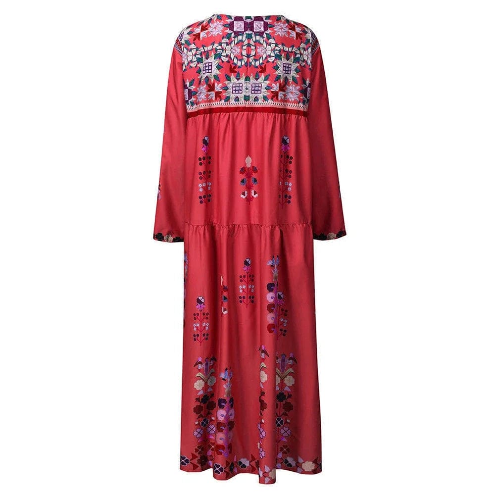 Vivi - Damen Lässiges Maxikleid - Boho - Leinen - Für verschiedene Anlässe