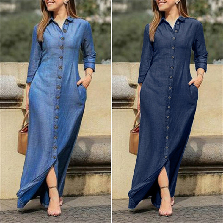 Gricelda - Kleid - Schick - Denim / Vielseitigs Design - Alltagstauglich für Damen