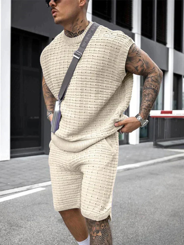 Tevin - Männer Strickset - Schick - Vielseitigs Design - Ideal für Summer für Herren