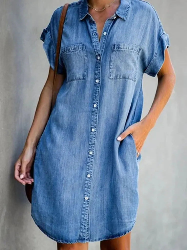 Lucia - Denim-Kleid - Lässig - Hochwertiger Stoff - Ideal für den Alltag für Damen